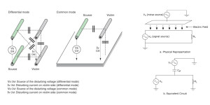 Fig. 2 a�� Accoppiamento capacitivo (modo differenziale e modo comune)