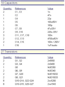 TFA-150 - Condensatori e transistors