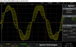 Fig. 1.2 - Segnale sinusoidale a 10 kHz. Modifica Non Oversampling.