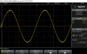 Fig. 4.1 - Segnale sinusoidale a 1 kHz, dopo il ripristino.