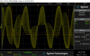 Fig. 1-2. Segnale sinusoidale a 20 kHz. Modifica Non Oversampling.