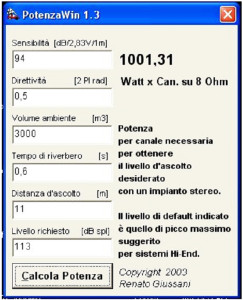 Calcolo potenza amplificatore in ambiente volume 3000 metri cubi